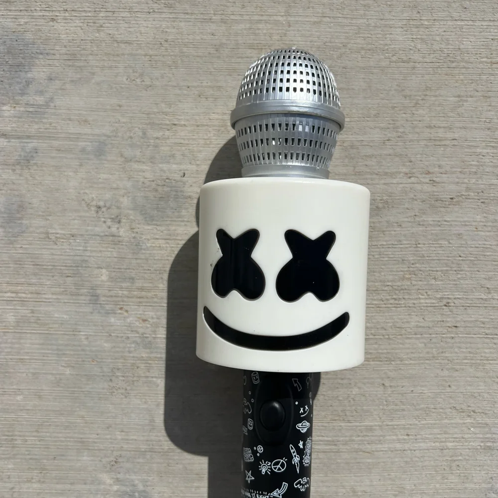 Halloween DJ marshmallow man mask jumper microphone & bag